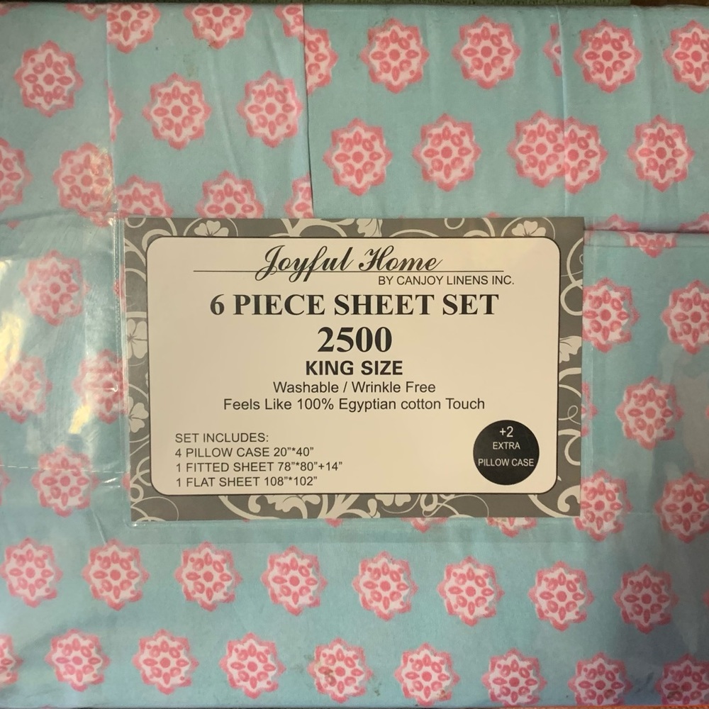 King 6 piece sheet set